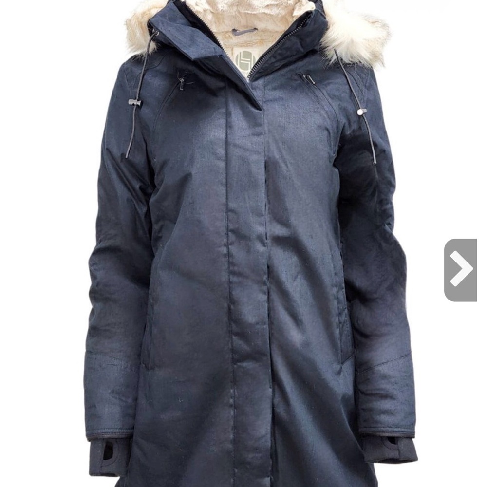 Hoodlamb new black parka with Faux Fur Hood - Picture 8 of 9